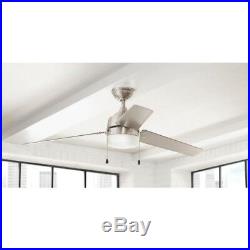 60 Ceiling Fan with Light Kit Integrated LED Indoor Outdoor Brushed Nickel New