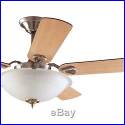 60 Hunter Traditional Ceiling Fan Brushed Nickel Finish with Bowl Light Kit