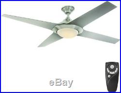 60 Inch Ceiling Fan Light Kit Remote Control LED Indoor Modern Brushed Nickel