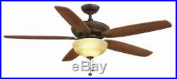 60 Inch Indoor Ceiling Fan Light Kit Rustic 3 Speed Decorative Oil Rubbed Bronze