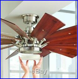 60 Inch Indoor LED Ceiling Fan Remote Control Light Kit 6 Speed 12 Blade Downrod