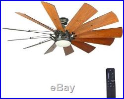 60 Large Ceiling Fan Energy Efficient 12 Reversible Blades LED Light Kit Remote