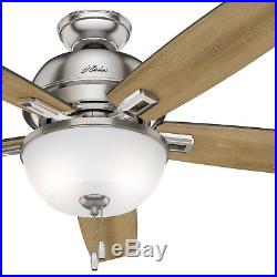60 in. Hunter LED Ceiling Fan with Clear Frosted Glass Light Kit