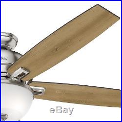 60 in. Hunter LED Ceiling Fan with Clear Frosted Glass Light Kit