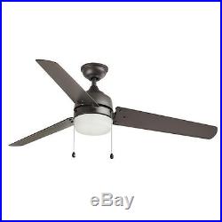 60 in. Indoor/Outdoor Natural Iron Ceiling Fan With Bulbs Light Kit & Warranty