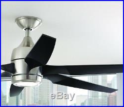 60 in. LED Indoor Brushed Nickel Ceiling Fan with Light Kit Remote Control Large