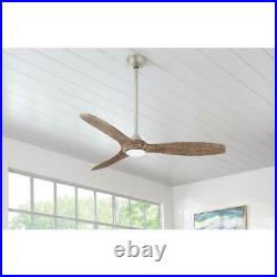 60 in. LED Indoor Brushed Nickel Ceiling Fan with Light Kit and Remote Control