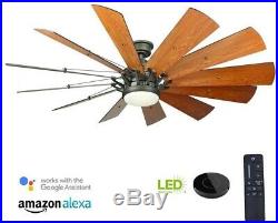 60 in. Smart Ceiling Fan with LED Light Kit, Amazon and Google Compatible, Bronze