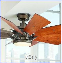 60 in. Smart Ceiling Fan with LED Light Kit, Amazon and Google Compatible, Bronze