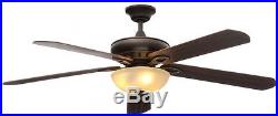60 inch Ceiling Fan with Light and Remote Control Kit Oil Rubbed Bronze 5 Blade