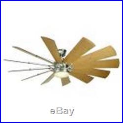 60in Brushed Nickel Ceiling Fan LED Light Kit Remote Indoor Home Blades Large