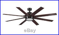 62 Bronze LED Indoor Ceiling Fan with Light Kit Reversible Blades