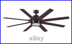 62 Bronze LED Indoor Ceiling Fan with Light Kit Reversible Blades
