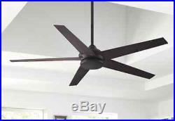 64 Dark Bronze Ceiling Fan Indoor/Outdoor 5-Blades LED Light Kit Remote Control