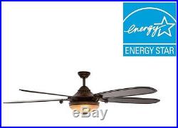 70 in. Large Ceiling Fan Light Kit Remote Control Energy Star Quiet Wood Blades