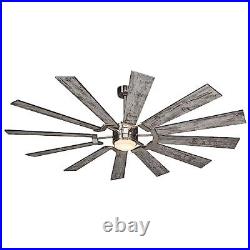 72 Inch 12 Blades Indoor Ceiling Fan with Light and Remote, Reversible DC