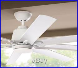 72 LED Indoor Outdoor White Ceiling Fan with Light Kit and Remote Control Large