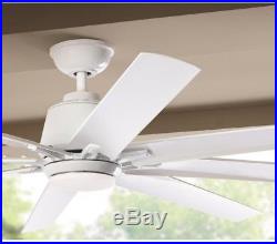 72 in. White Ceiling Fan LED Indoor Outdoor With Light Kit And Remote Control