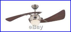 7214100 Harmony 48-Inch Brushed Nickel Indoor Ceiling Fan, Light Kit with Opal