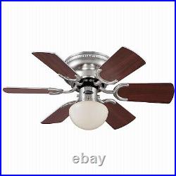 72307 Petite Ceiling Fan + Light Kit, Brushed Nickel, 30-In. Quantity 1