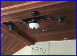 74-in Double Fan Ceiling Light Kit with Frosted Glass Shades Oil-rubbed Bronze