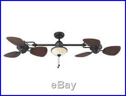 74-in Downrod Mount Ceiling Fan With Light Kit 6 Blade Indoor/Outdoor