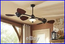 74 in Oil Rubbed Bronze Ceiling Fan With Light Kit 6-Blades Mount Indoor Outdoor