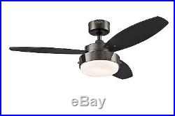 7876400 Alloy 42-Inch Gun Metal Indoor Ceiling Fan, Light Kit with Opal Frosted