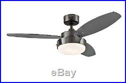 7876400 Alloy 42-Inch Gun Metal Indoor Ceiling Fan, Light Kit with Opal Frosted