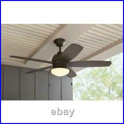 ACKERLY 52 in. INTEGRATED LED INDOOR OUTDOOR BRONZE CEILING FAN WITH LIGHT KIT