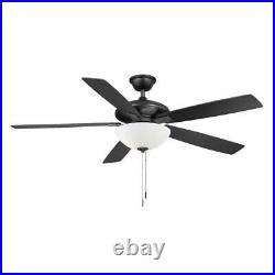Abbeywood 60 in. LED Matte Black Ceiling Fan With Light Kit by Hampton Bay