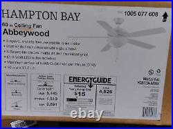 Abbeywood 60 in. LED Matte White Ceiling Fan with Light Kit by Hampton Bay