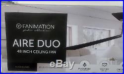 Aire Duo 48-in Indoor Downrod Mount Ceiling Fan with Light Kit Brushed Nickel