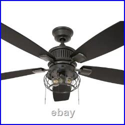 Aldenshire 52 In. LED Indoor/Outdoor Natural Iron Ceiling Fan with Light Kit