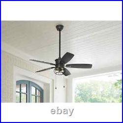 Aldenshire 52 in. LED Indoor/Outdoor Natural Iron Ceiling Fan with Light Kit