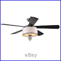 Allen + Roth 52-in Brushed Polished Chrome Ceiling Fan Light Kit Remote Control