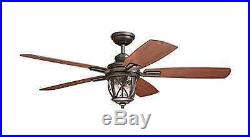 Allen + roth Castine 52-in Rubbed Bronze 5-blades Ceiling Fan Light Kit & Remote