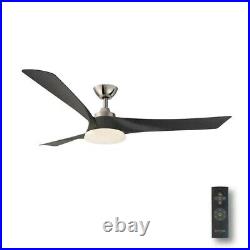 Altitude Delta 60 in. LED Indoor Brushed Nickel Ceiling Fan with Remote &Light Kit