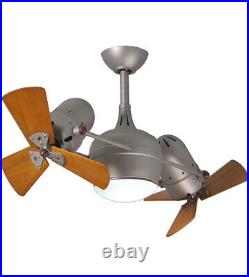 Atlas DGLK-BN-WDBK Dagny Ceiling Fan with Light Kit Brushed Nickel Matte Blac