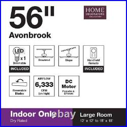 Avonbrook 56 in. LED Bronze Ceiling Fan with Light Kit and Remote Control