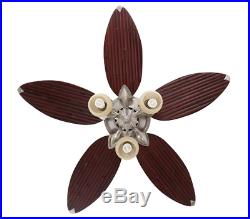 Bamboo Ceiling Fan 52 in Unique Brown Pewter Blades w Light Kit, Bulbs & Remote