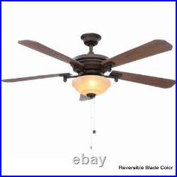 Baxter II 52 in. Indoor Oil-Rubbed Bronze Ceiling Fan withLight Kit by Hampton Bay