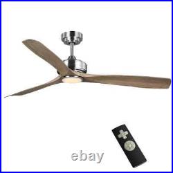 Bayshire 60'' LED Brushed Nickel Ceiling Fan /Remote Control & Light Kit by HDC
