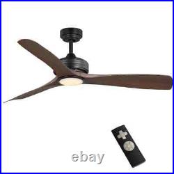 Bayshire 60'' LED I Matte Black Ceiling Fan /Remote Control &Light Kit by HDC