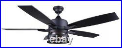 Beauty 52 LED Matte Ceiling Fan withSeeded Glass Light Kit, Designed in Canada