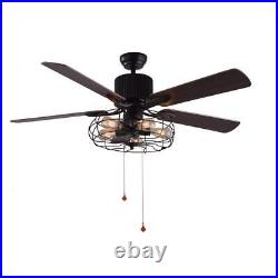 Bella Depot Ceiling Fan 5-Blade+Light Kit Compatible+Timer+Remote Control Black