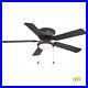 Black Ceiling Fan 52 in. LED Indoor Reversible Blades 3-Speed Flush Mount Quiet