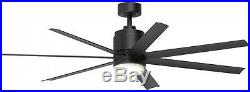 Blitz 56-in Black LED Indoor/Outdoor Downrod Mount Ceiling Fan Light Kit Remote