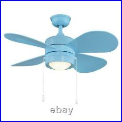 Blue Ceiling Fan LED Light Kit Fixture Indoor 36 Inch Home Decorators Collection