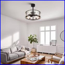 Breezary Ceiling Fans With Lights 20 Indoor Matte Black With Remote Control + Kit